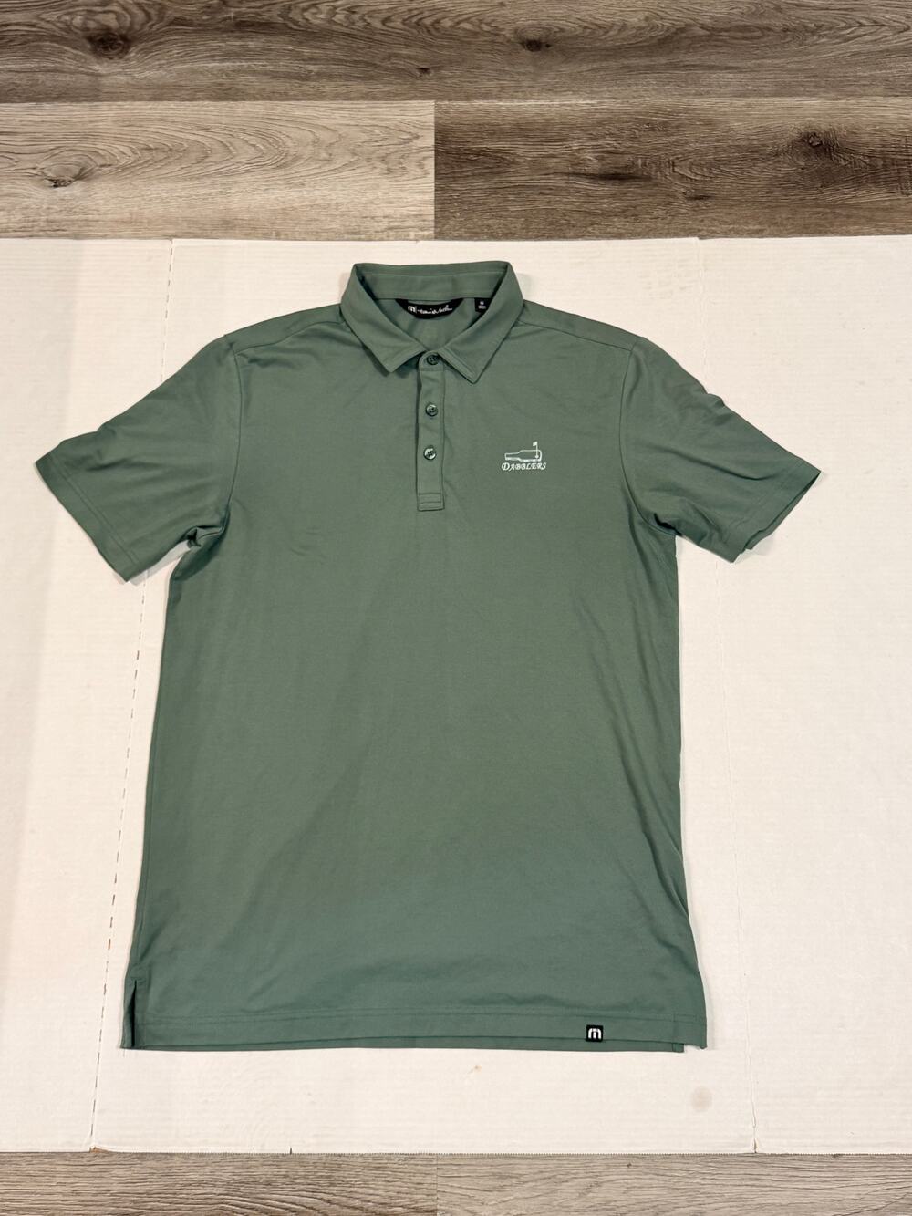 TravisMathew Dabblers Golf Polo Shirt Mens Medium Green Performance Golf